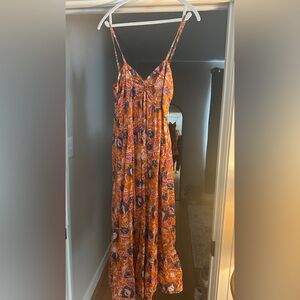 Cleobella Floral Maxi Dress in Orange and Purple